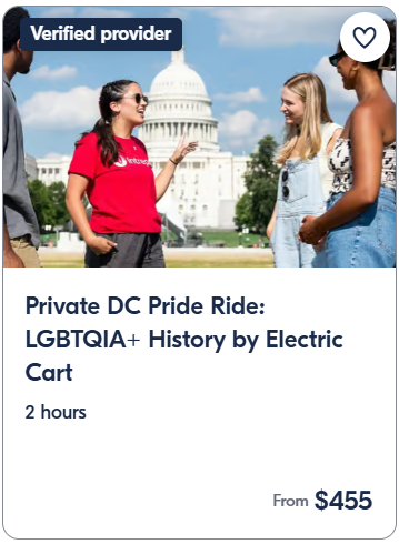 Private DC Pride Ride LGBTQIA+ History by Electric Cart