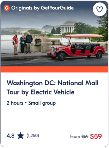 Washington DC National Mall Tour by Electric Vehicle